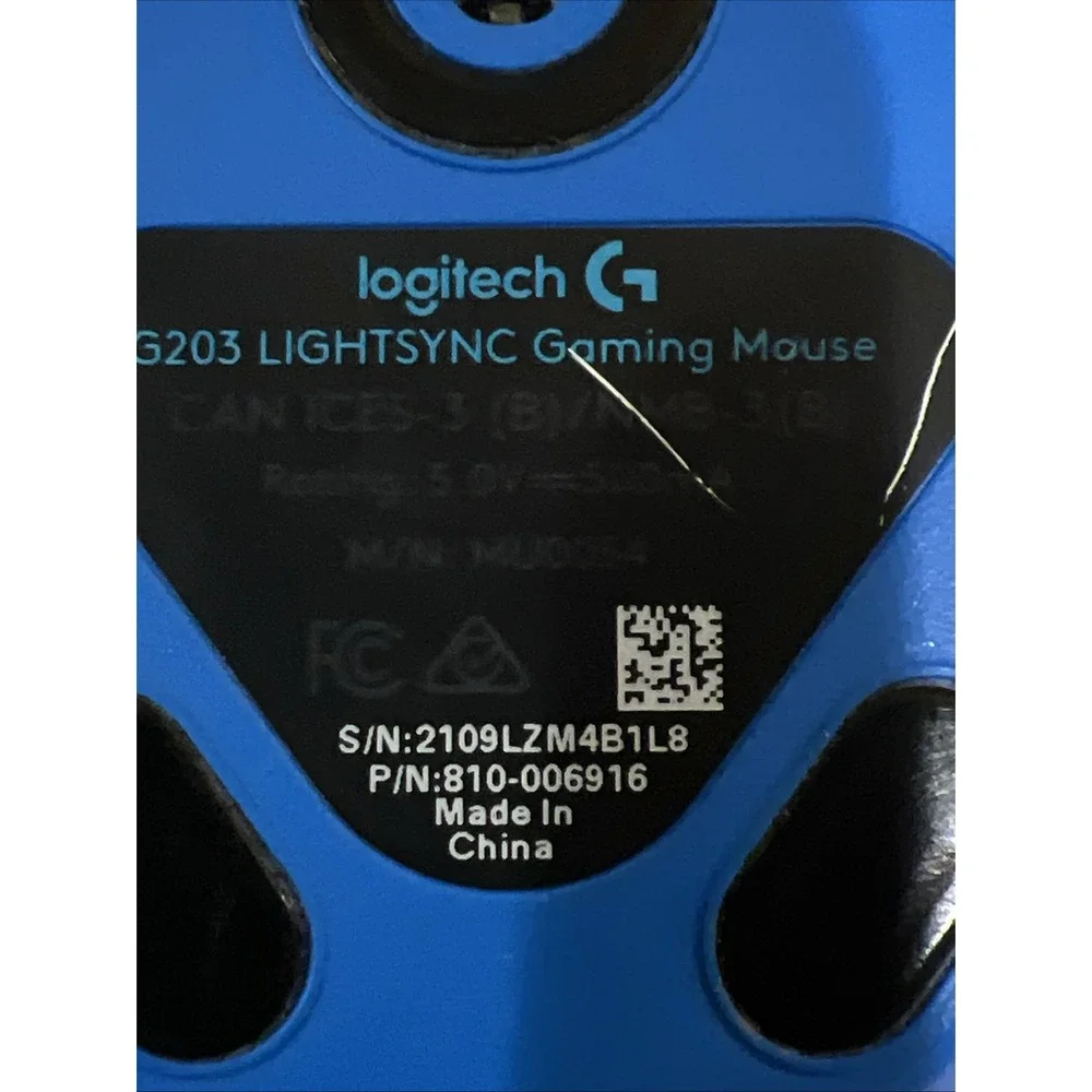 Logitech G203 Lightsync Gaming Mouse, 6 Programmable Buttons,‎ 8K DPI -